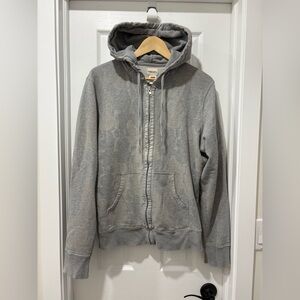 Diesel All Over Print Gray Zip-Up Hoodie Mens XL Sweatshirt